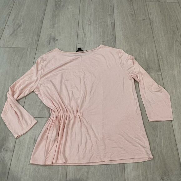 J.Crew Women's L - NWT Pale Pink Dolman Long Sleeve Side-Tie Tee - Picture 2 of 6